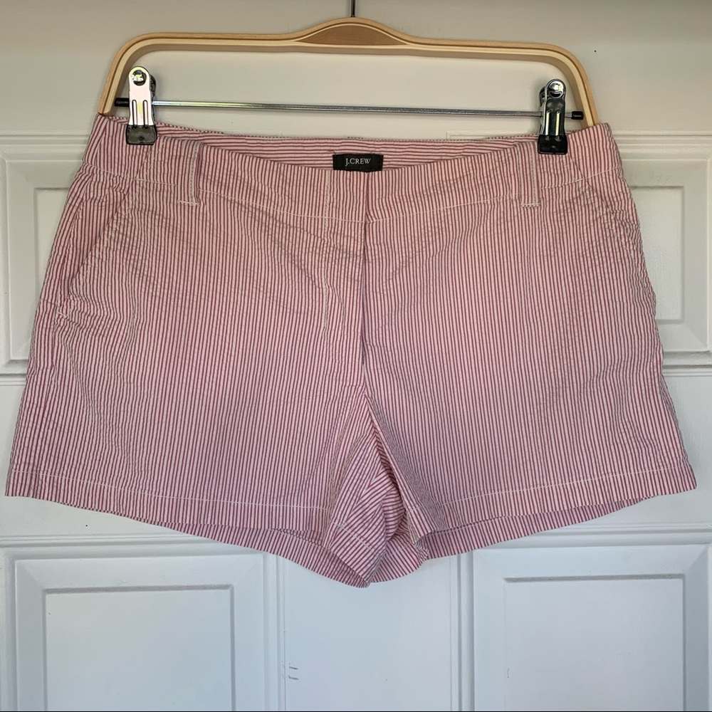 •J. Crew• Low Fit Seersucker Shorts - Size 6
